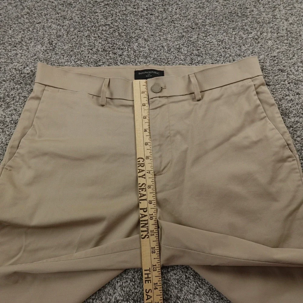 Banana‎ Republic Pants Mens 33X30 Beige Chino Trouser Performance Tech Flat Golf
